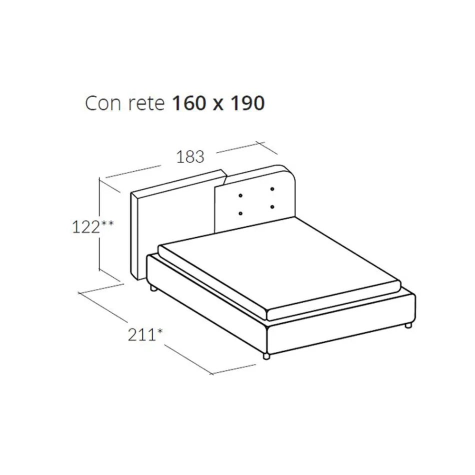Cama de Casal Design Moderno em Veludo Cinza e Laranja - Plorifon Viadurini