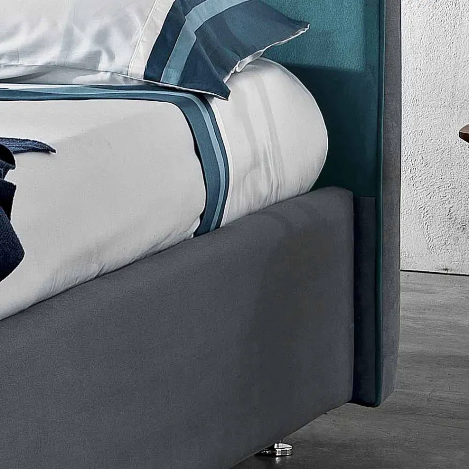 Cama de casal acolchoada moderna com caixa elevatória 160x190 / 200cm Mia Viadurini