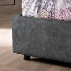 Cama de casal estofada moderna com design acolchoado ou liso - Aftamo Viadurini