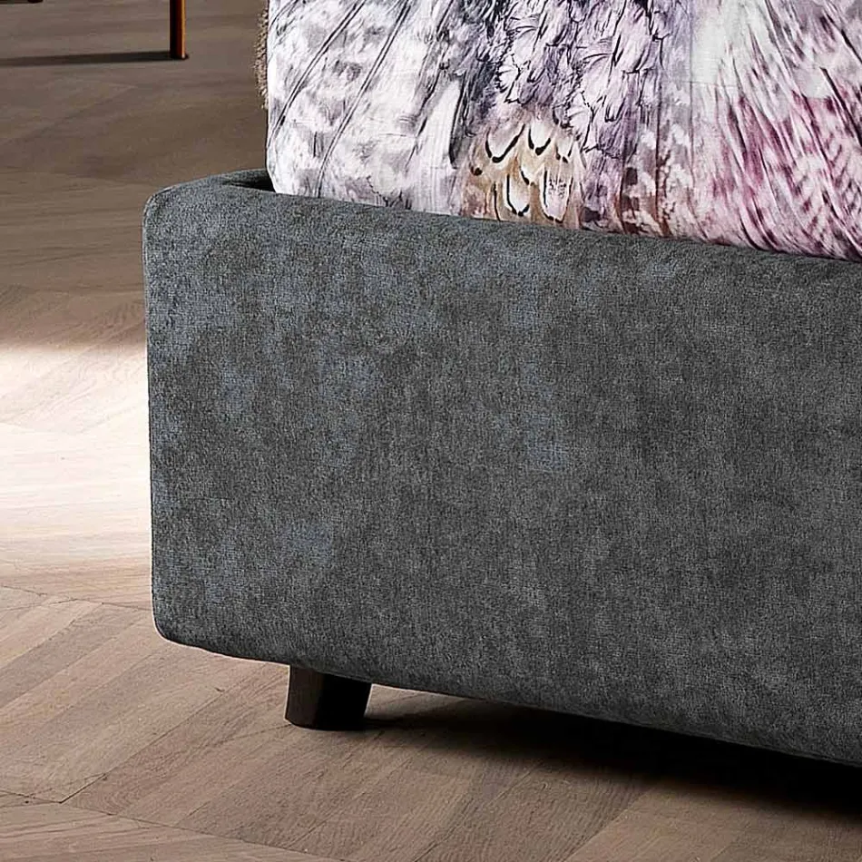 Cama de casal estofada moderna com design acolchoado ou liso - Aftamo Viadurini