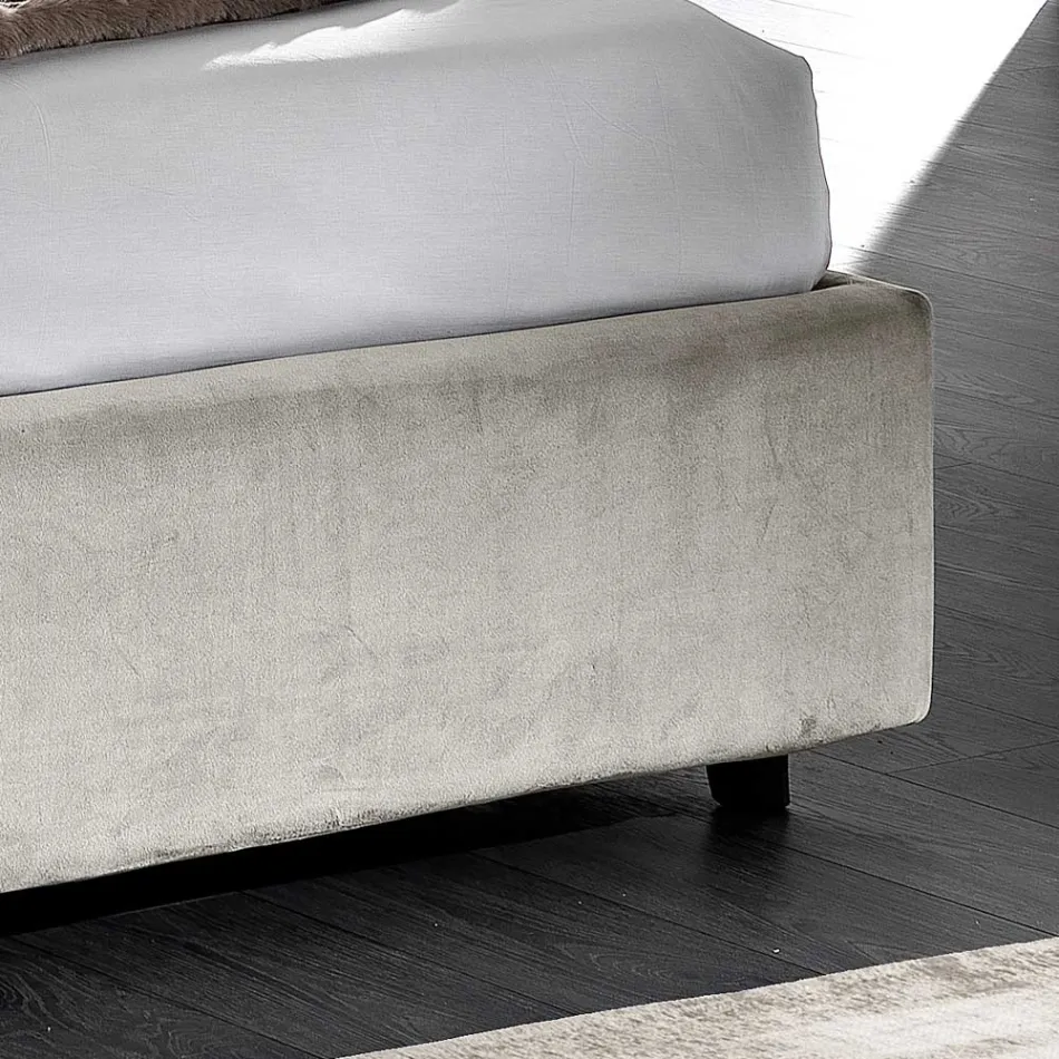 Cama de casal estofada moderna com design acolchoado ou liso - Aftamo Viadurini