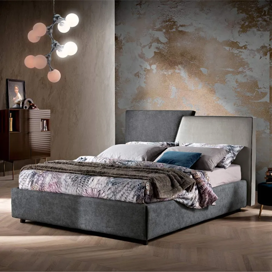 Cama de casal estofada moderna com design acolchoado ou liso - Aftamo Viadurini