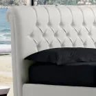 Cama de casal moderna em couro sintético com armazenamento - Ozzano Viadurini