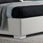 Cama de casal moderna em couro sintético com armazenamento - Ozzano Viadurini