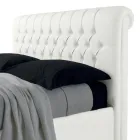 Cama de casal moderna em couro sintético com armazenamento - Ozzano Viadurini