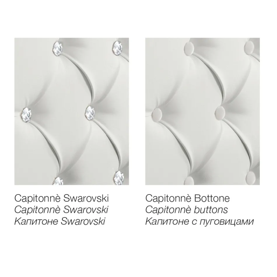 Cama de casal moderna em couro sintético com armazenamento - Ozzano Viadurini