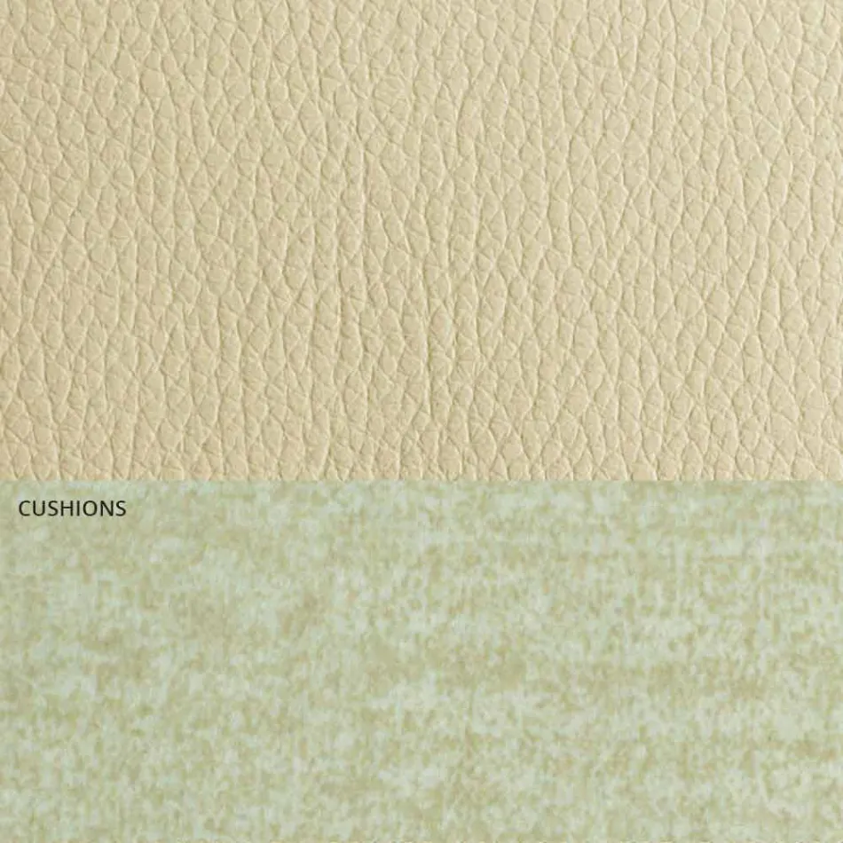 Cama de casal moderna em couro e tecido made in Italy - Zeldo Viadurini