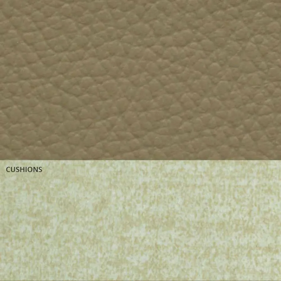 Cama de casal moderna em couro e tecido made in Italy - Zeldo Viadurini