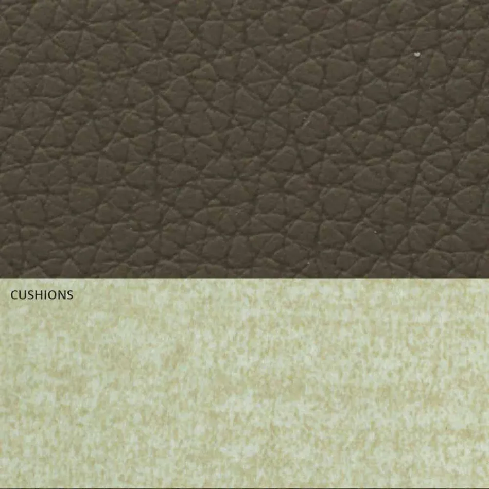 Cama de casal moderna em couro e tecido made in Italy - Zeldo Viadurini