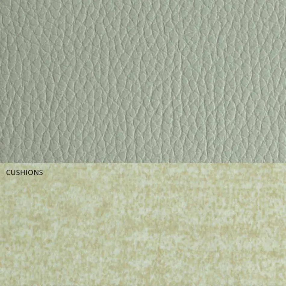 Cama de casal moderna em couro e tecido made in Italy - Zeldo Viadurini