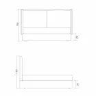Modern cama de casal, sem armazenamento, Kate por Bolzan Viadurini