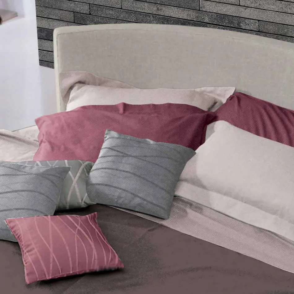 Cama de casal Redonda Design Coberta em Tecido Made in Italy - Rello Viadurini