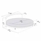 Cama de casal Redonda Design Coberta em Tecido Made in Italy - Rello Viadurini