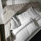 Cama de casal redonda moderna com cabeceira angular Made in Italy - Tima Viadurini