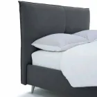 Cama de casal com capa removível com pés de madeira Made in Italy - Tampa Viadurini