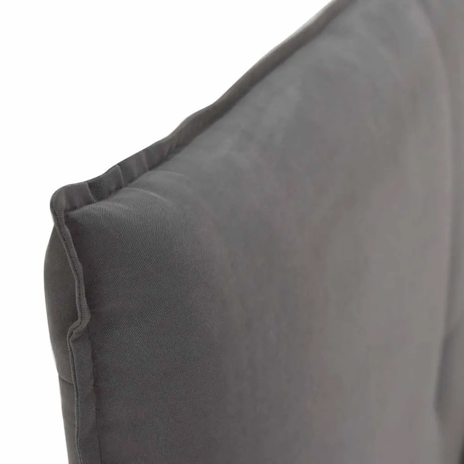 Cama de casal com capa removível com pés de madeira Made in Italy - Tampa Viadurini