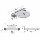 Cama de casal redonda coberta com couro ecológico Made in Italy Design - Vesio Viadurini