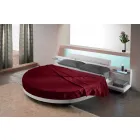 Cama de casal redonda coberta com couro ecológico Made in Italy Design - Vesio Viadurini