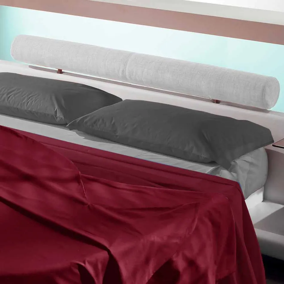 Cama de casal redonda coberta com couro ecológico Made in Italy Design - Vesio Viadurini