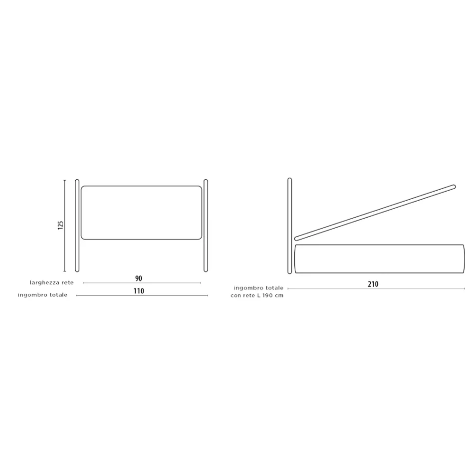 Cama de solteiro com armazenamento opcional Made in Italy - Ciccio Viadurini