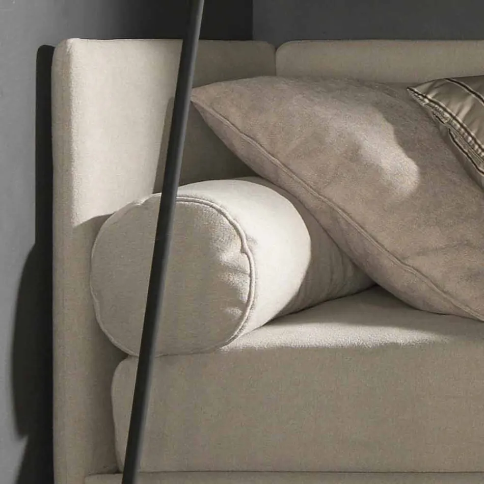 Cama de solteiro com cabeceira em forma e painel lateral, Line8 Bolzan Viadurini