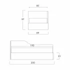 Cama de solteiro com cabeceira em forma e painel lateral, Line8 Bolzan Viadurini