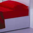 Cama simple com estrutura de cabeceira, ferro e madeira Linha by Bolzan Viadurini