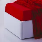 Cama simple com estrutura de cabeceira, ferro e madeira Linha by Bolzan Viadurini