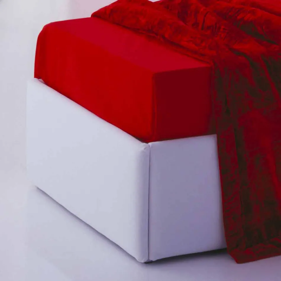 Cama simple com estrutura de cabeceira, ferro e madeira Linha by Bolzan Viadurini