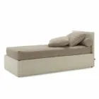 Cama simple com estrutura de cabeceira, ferro e madeira Linha by Bolzan Viadurini