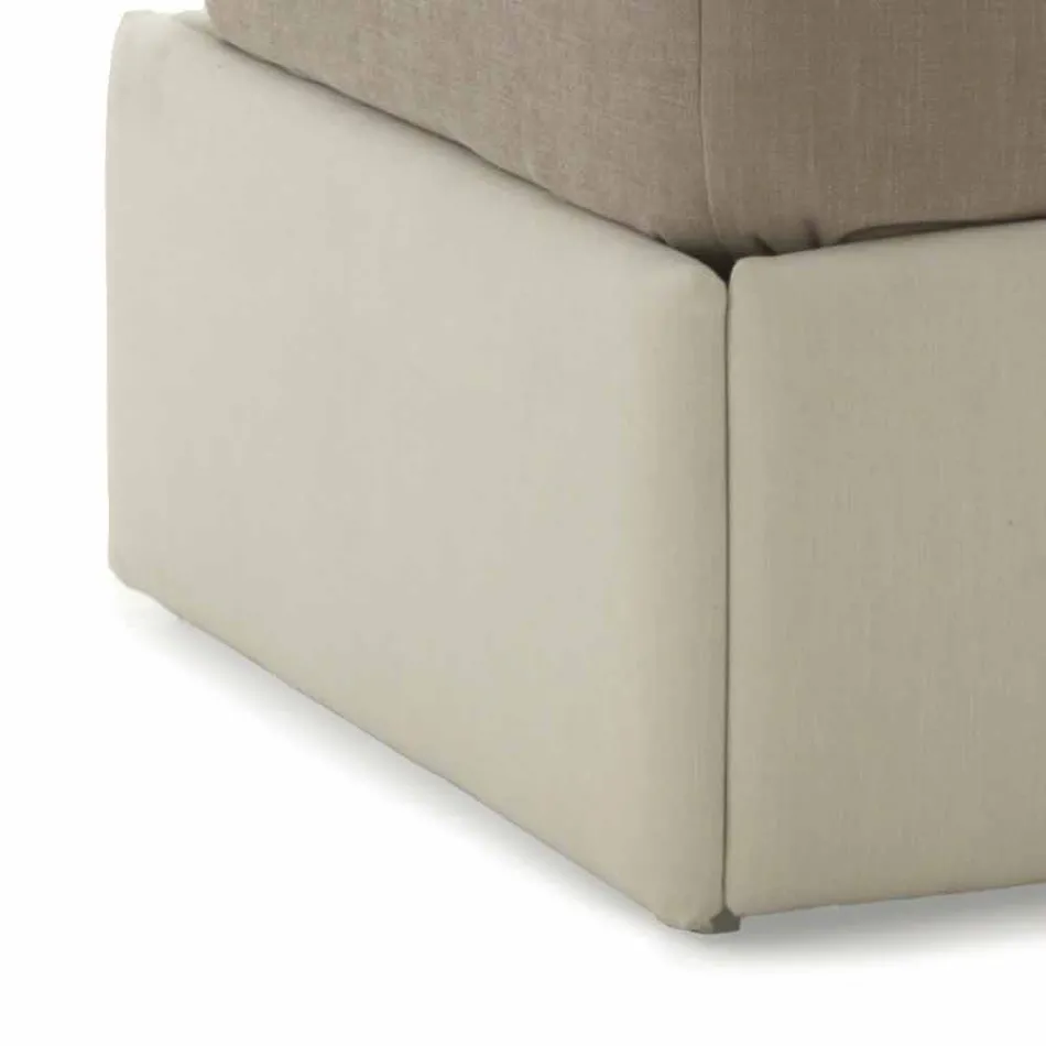 Cama simple com estrutura de cabeceira, ferro e madeira Linha by Bolzan Viadurini