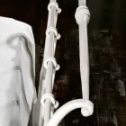 cama de solteiro em ferro forjado completo Amanda trabalhada, feita na Itália Viadurini