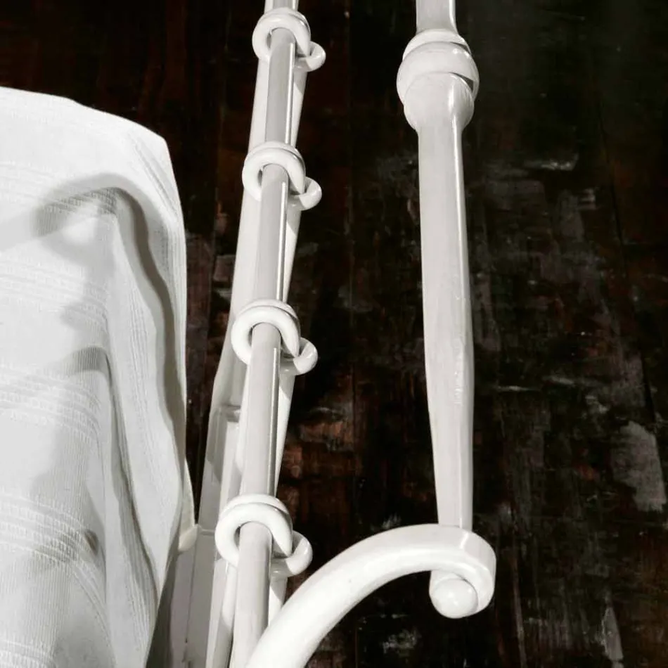 cama de solteiro em ferro forjado completo Amanda trabalhada, feita na Itália Viadurini