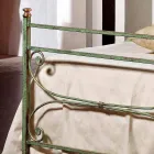 cama de solteiro em ferro forjado martelado quadrado Leila, made in Italy Viadurini