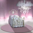 Cama de Solteiro em Ferro Forjado Turquesa Viadurini