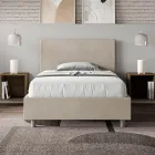 Cama de casal tamanho Queen (120x200 cm) com cabeceira em microfibra, fabricada na Itália - Pallone Viadurini