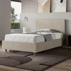 Cama de casal tamanho Queen (120x200 cm) com cabeceira em microfibra, fabricada na Itália - Pallone Viadurini