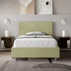 Cama de casal tamanho Queen (120x200 cm) com cabeceira em microfibra, fabricada na Itália - Pallone Viadurini