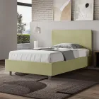 Cama de casal tamanho Queen (120x200 cm) com cabeceira em microfibra, fabricada na Itália - Pallone Viadurini