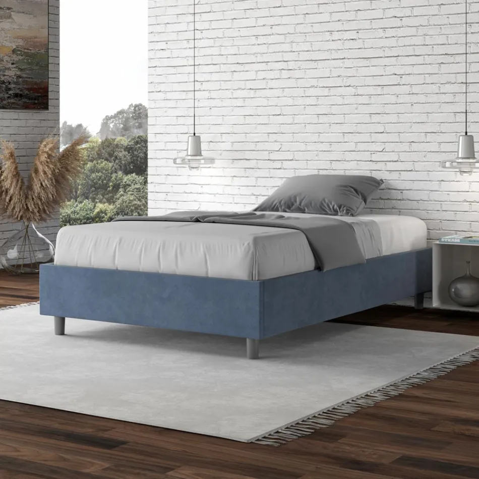 Cama de casal tamanho Queen (120x200 cm) revestida em microfibra, fabricada na Itália - Athlete Viadurini