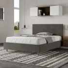 Cama de casal 140x200 cm com cabeceira em microfibra, fabricada na Itália - Pallone Viadurini