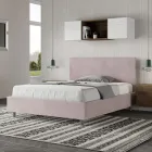 Cama de casal 140x200 cm com cabeceira em microfibra, fabricada na Itália - Pallone Viadurini