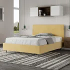Cama de casal 140x200 cm com cabeceira em microfibra, fabricada na Itália - Pallone Viadurini
