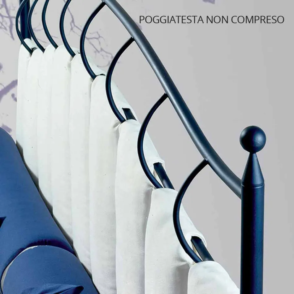 Uma cama e uma ametista de ferro forjado meio quadrado Viadurini