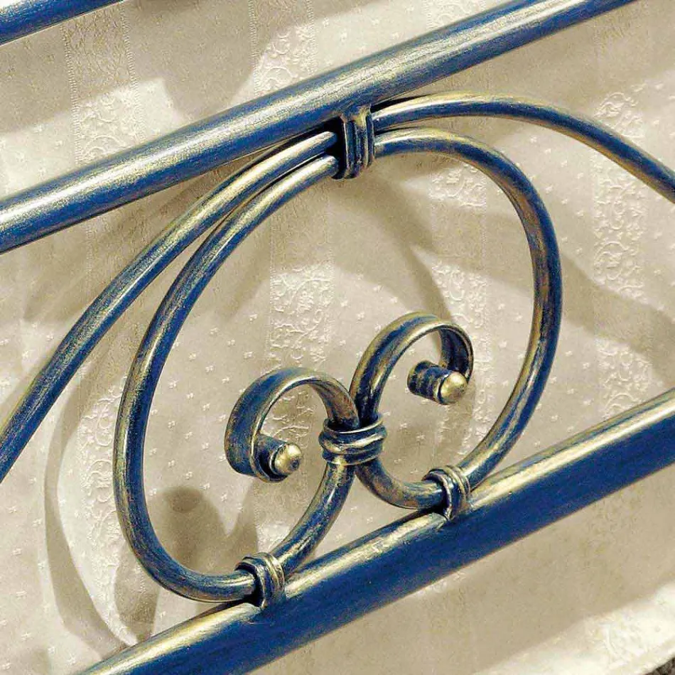 Cama queen size ferro forjado esmagado Gloria Design Viadurini