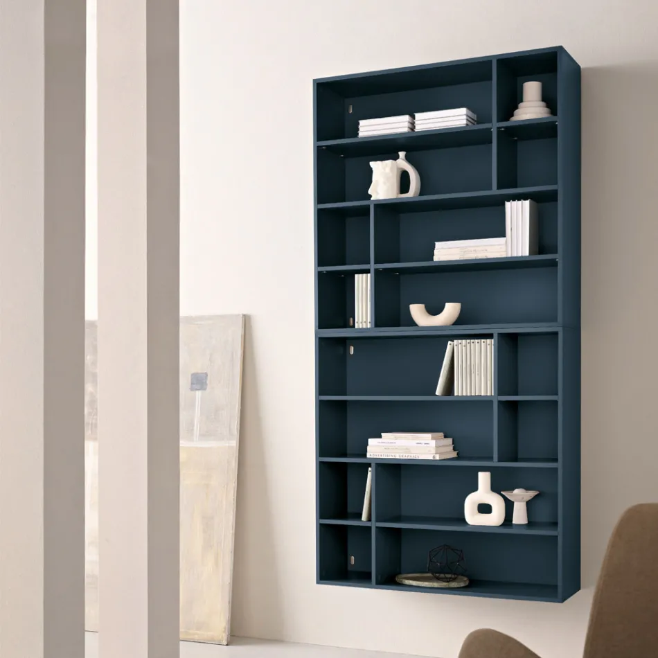 Estante de parede de design em melamina em várias cores, fabricada na Itália - Kea Viadurini