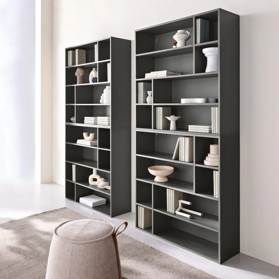 Estante de parede de design em melamina em várias cores, fabricada na Itália - Kea Viadurini