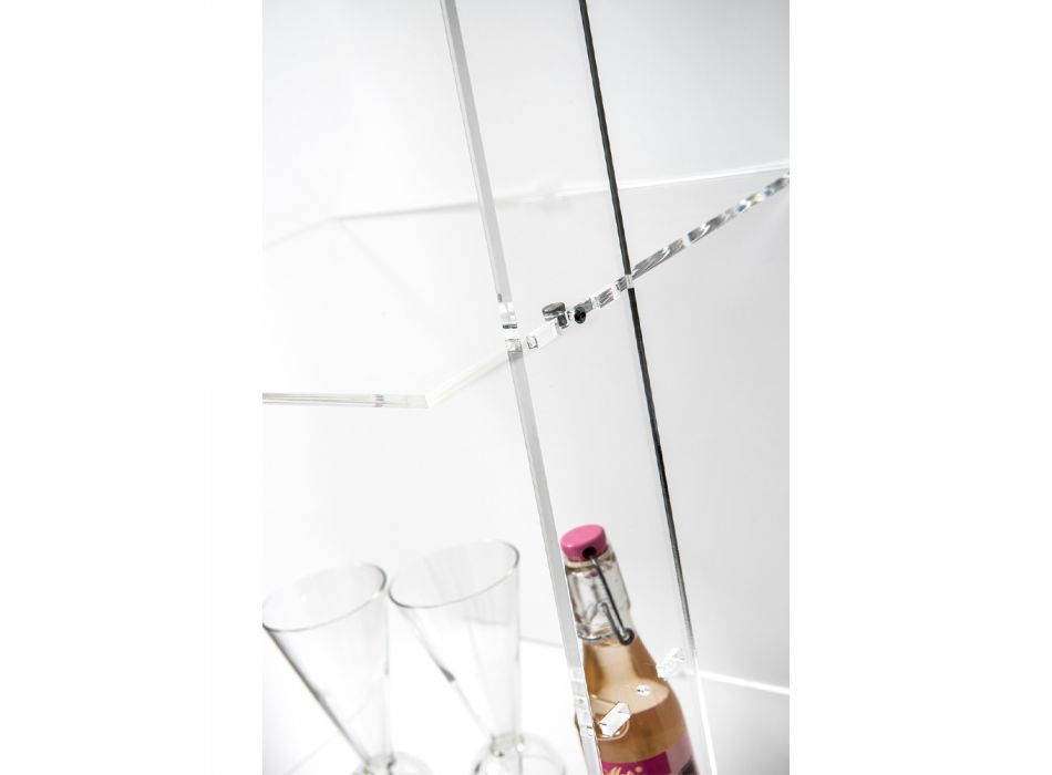 Estante de Parede em Plexiglass Transparente Design até 4 Elementos - Trezza Viadurini