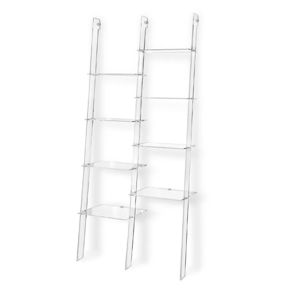 Estante de Parede em Plexiglass Transparente Design até 4 Elementos - Trezza Viadurini
