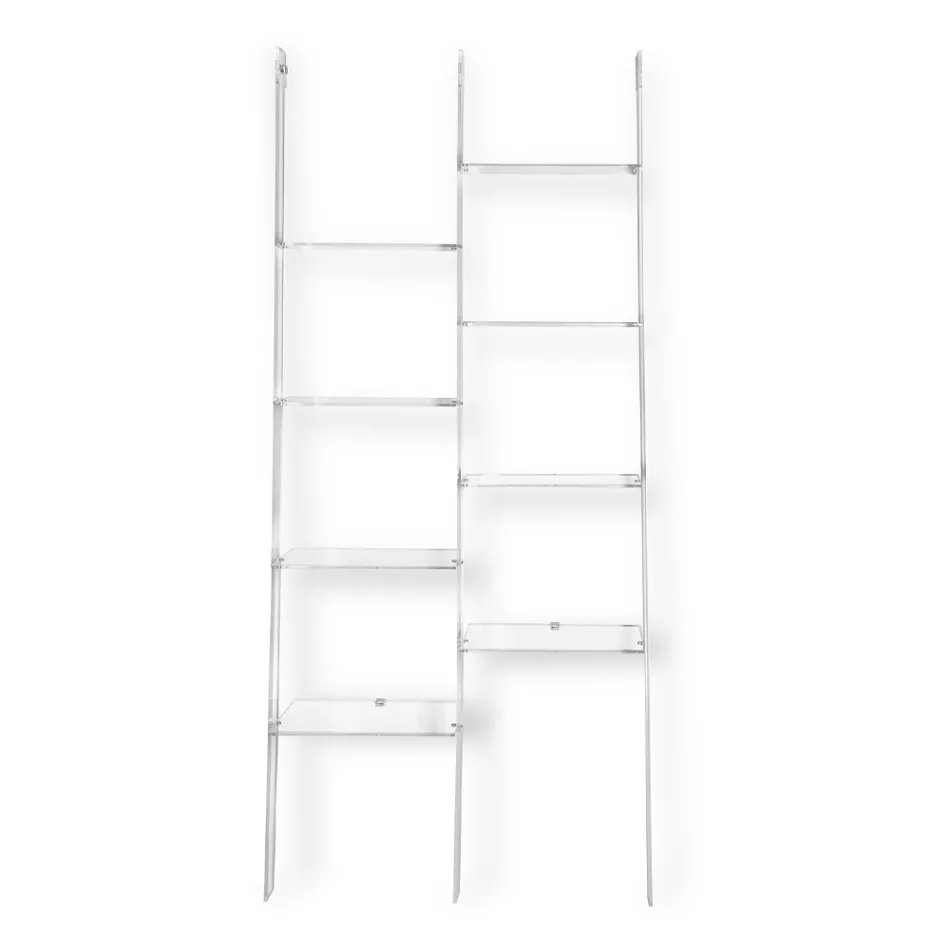 Estante de Parede em Plexiglass Transparente Design até 4 Elementos - Trezza Viadurini